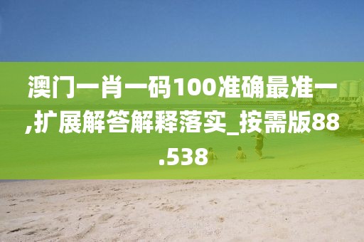 澳門一肖一碼100準(zhǔn)確最準(zhǔn)一,擴(kuò)展解答解釋落實_按需版88.538