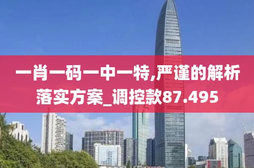一肖一碼一中一特,嚴(yán)謹(jǐn)?shù)慕馕雎鋵?shí)方案_調(diào)控款87.495