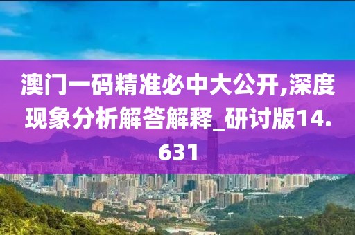 澳門(mén)一碼精準(zhǔn)必中大公開(kāi),深度現(xiàn)象分析解答解釋_研討版14.631