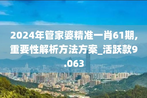 2024年管家婆精準(zhǔn)一肖61期,重要性解析方法方案_活躍款9.063