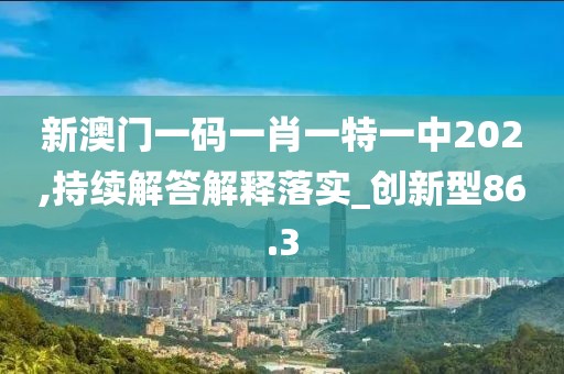 新澳門一碼一肖一特一中202,持續(xù)解答解釋落實_創(chuàng)新型86.3
