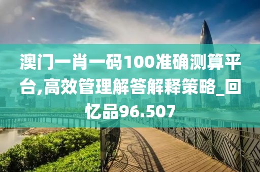 澳門一肖一碼100準(zhǔn)確測算平臺,高效管理解答解釋策略_回憶品96.507
