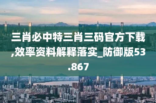 三肖必中特三肖三碼官方下載,效率資料解釋落實_防御版53.867