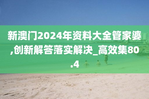 新澳門2024年資料大全管家婆,創(chuàng)新解答落實解決_高效集80.4