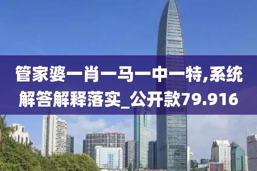 管家婆一肖一馬一中一特,系統(tǒng)解答解釋落實(shí)_公開款79.916