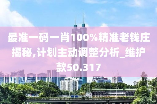 最準一碼一肖100%精準老錢莊揭秘,計劃主動調(diào)整分析_維護款50.317