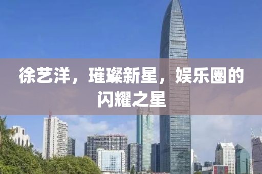 徐藝洋，璀璨新星，娛樂圈的閃耀之星
