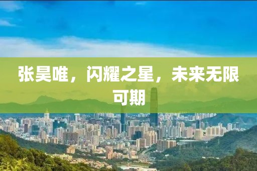 張昊唯，閃耀之星，未來無限可期