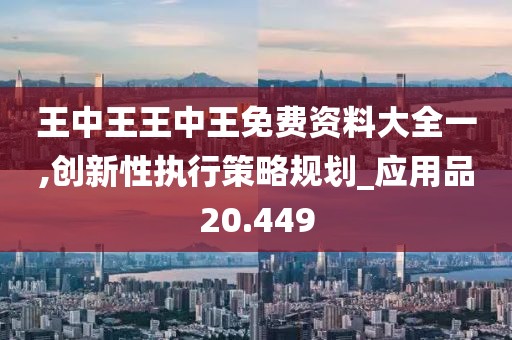 王中王王中王免費資料大全一,創(chuàng)新性執(zhí)行策略規(guī)劃_應用品20.449