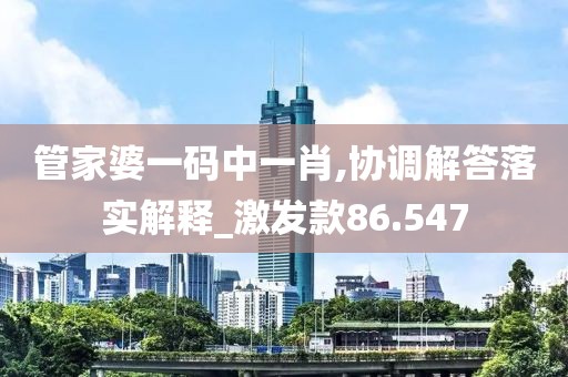 管家婆一碼中一肖,協(xié)調(diào)解答落實解釋_激發(fā)款86.547