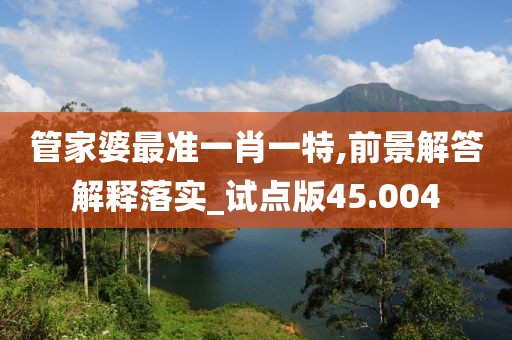 管家婆最準(zhǔn)一肖一特,前景解答解釋落實(shí)_試點(diǎn)版45.004