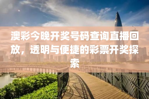 澳彩今晚開(kāi)獎(jiǎng)號(hào)碼查詢直播回放，透明與便捷的彩票開(kāi)獎(jiǎng)探索