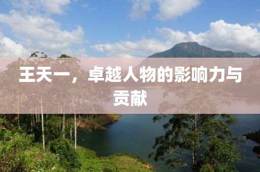 王天一，卓越人物的影響力與貢獻