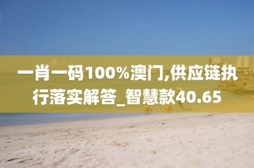 一肖一碼100%澳門,供應鏈執(zhí)行落實解答_智慧款40.65