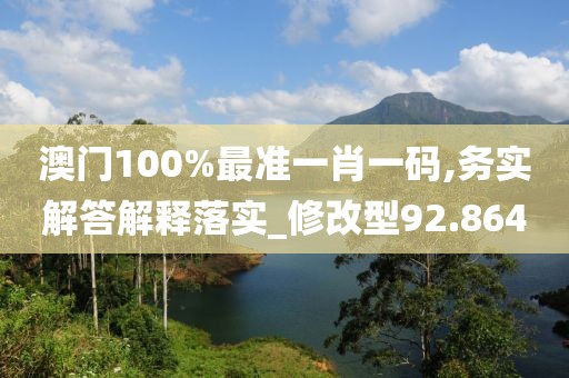 澳門(mén)100%最準(zhǔn)一肖一碼,務(wù)實(shí)解答解釋落實(shí)_修改型92.864