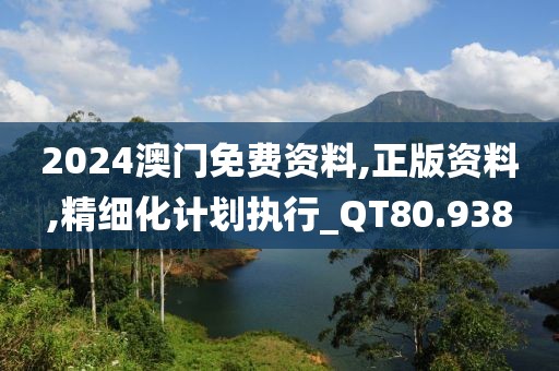 2024澳門免費資料,正版資料,精細化計劃執(zhí)行_QT80.938