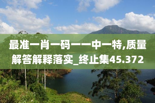 最準(zhǔn)一肖一碼一一中一特,質(zhì)量解答解釋落實(shí)_終止集45.372