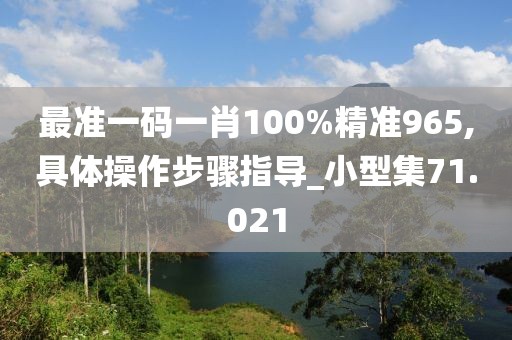 最準(zhǔn)一碼一肖100%精準(zhǔn)965,具體操作步驟指導(dǎo)_小型集71.021