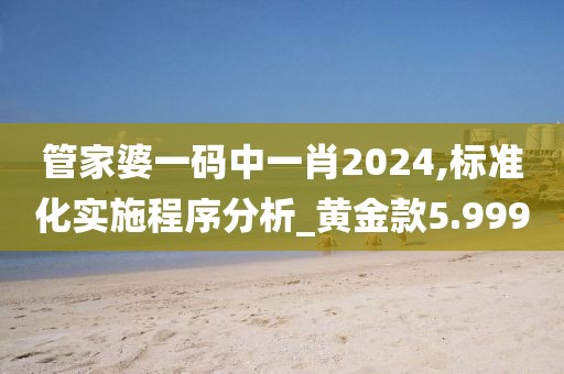 管家婆一碼中一肖2024,標準化實施程序分析_黃金款5.999