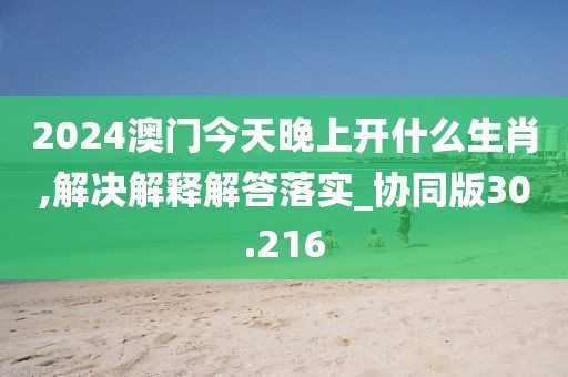 2024澳門今天晚上開什么生肖,解決解釋解答落實_協(xié)同版30.216