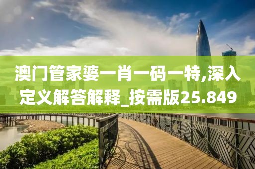 澳門(mén)管家婆一肖一碼一特,深入定義解答解釋_按需版25.849