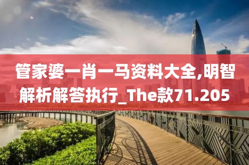 管家婆一肖一馬資料大全,明智解析解答執(zhí)行_The款71.205