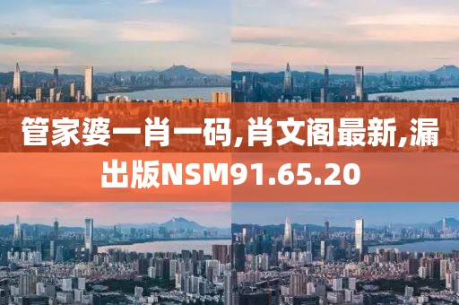 管家婆一肖一碼,肖文閣最新,漏出版NSM91.65.20
