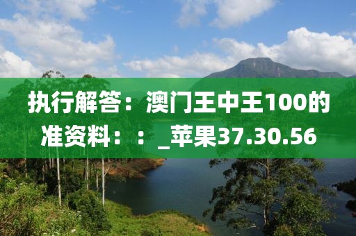 執(zhí)行解答：澳門王中王100的準(zhǔn)資料：：_蘋果37.30.56