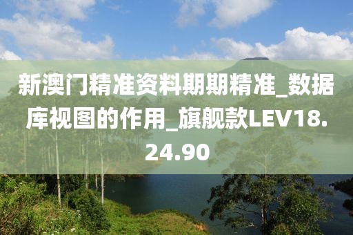 新澳門精準(zhǔn)資料期期精準(zhǔn)_數(shù)據(jù)庫(kù)視圖的作用_旗艦款LEV18.24.90