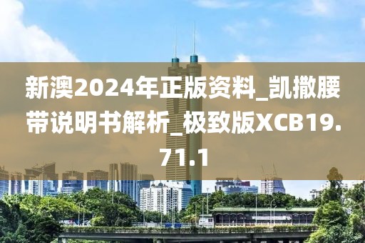 新澳2024年正版資料_凱撒腰帶說(shuō)明書(shū)解析_極致版XCB19.71.1