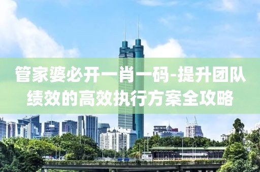 管家婆必開一肖一碼-提升團(tuán)隊績效的高效執(zhí)行方案全攻略