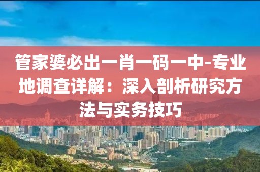 管家婆必出一肖一碼一中-專業(yè)地調(diào)查詳解：深入剖析研究方法與實務(wù)技巧