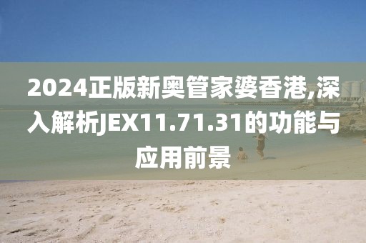 2024正版新奧管家婆香港,深入解析JEX11.71.31的功能與應用前景