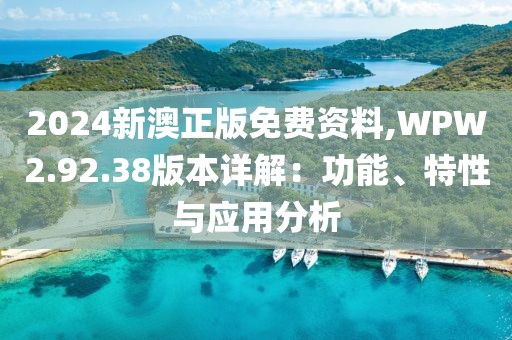 2024新澳正版免費資料,WPW2.92.38版本詳解：功能、特性與應用分析