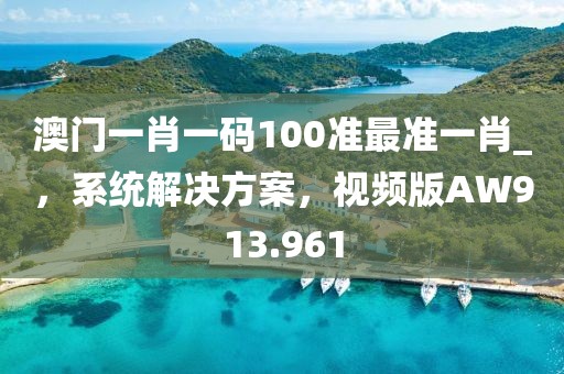 澳門一肖一碼100準(zhǔn)最準(zhǔn)一肖_，系統(tǒng)解決方案，視頻版AW913.961