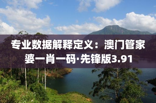 專業(yè)數(shù)據(jù)解釋定義：澳門管家婆一肖一碼·先鋒版3.91