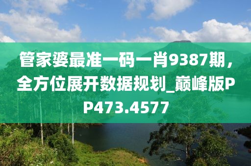 管家婆最準(zhǔn)一碼一肖9387期，全方位展開數(shù)據(jù)規(guī)劃_巔峰版PP473.4577