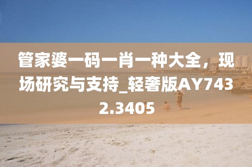 管家婆一碼一肖一種大全，現(xiàn)場研究與支持_輕奢版AY7432.3405