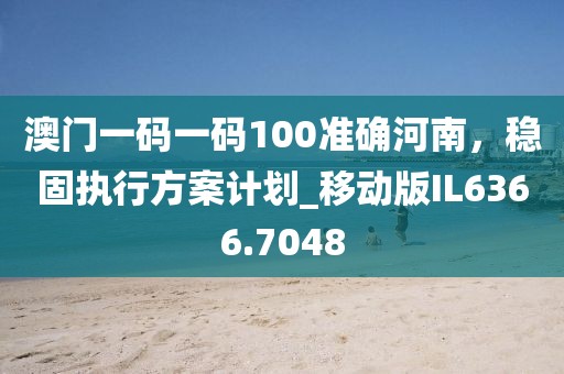澳門一碼一碼100準(zhǔn)確河南，穩(wěn)固執(zhí)行方案計(jì)劃_移動(dòng)版IL6366.7048