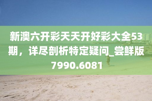 新澳六開彩天天開好彩大全53期，詳盡剖析特定疑問_嘗鮮版7990.6081