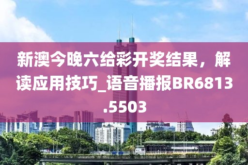 新澳今晚六給彩開獎結(jié)果，解讀應(yīng)用技巧_語音播報BR6813.5503