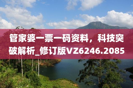 管家婆一票一碼資料，科技突破解析_修訂版VZ6246.2085