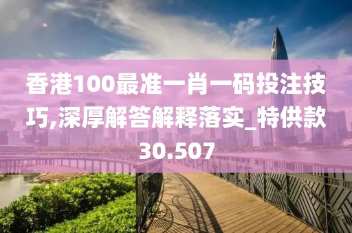 香港100最準(zhǔn)一肖一碼投注技巧,深厚解答解釋落實(shí)_特供款30.507