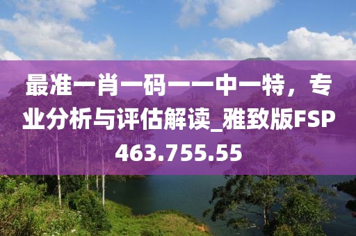 最準一肖一碼一一中一特，專業(yè)分析與評估解讀_雅致版FSP463.755.55