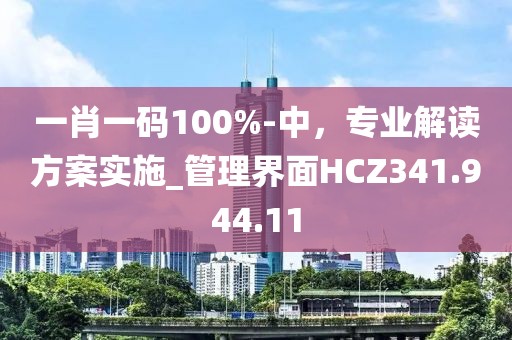 一肖一碼100%-中，專業(yè)解讀方案實(shí)施_管理界面HCZ341.944.11