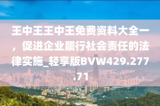 王中王王中王免費(fèi)資料大全一，促進(jìn)企業(yè)履行社會(huì)責(zé)任的法律實(shí)施_輕享版BVW429.277.71