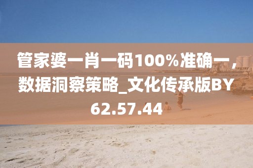 管家婆一肖一碼100%準確一，數(shù)據(jù)洞察策略_文化傳承版BY62.57.44