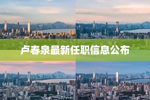 盧春泉最新任職信息公布