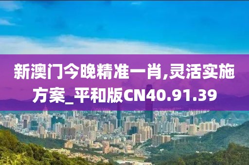 新澳門今晚精準(zhǔn)一肖,靈活實施方案_平和版CN40.91.39