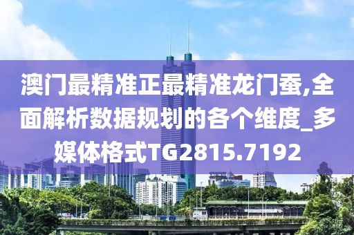 澳門最精準(zhǔn)正最精準(zhǔn)龍門蠶,全面解析數(shù)據(jù)規(guī)劃的各個(gè)維度_多媒體格式TG2815.7192